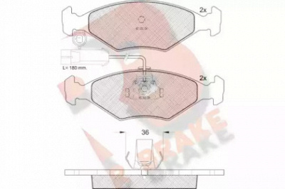 R BRAKE rb1603 -  Комплект тормозных колодок, дисковый тормоз